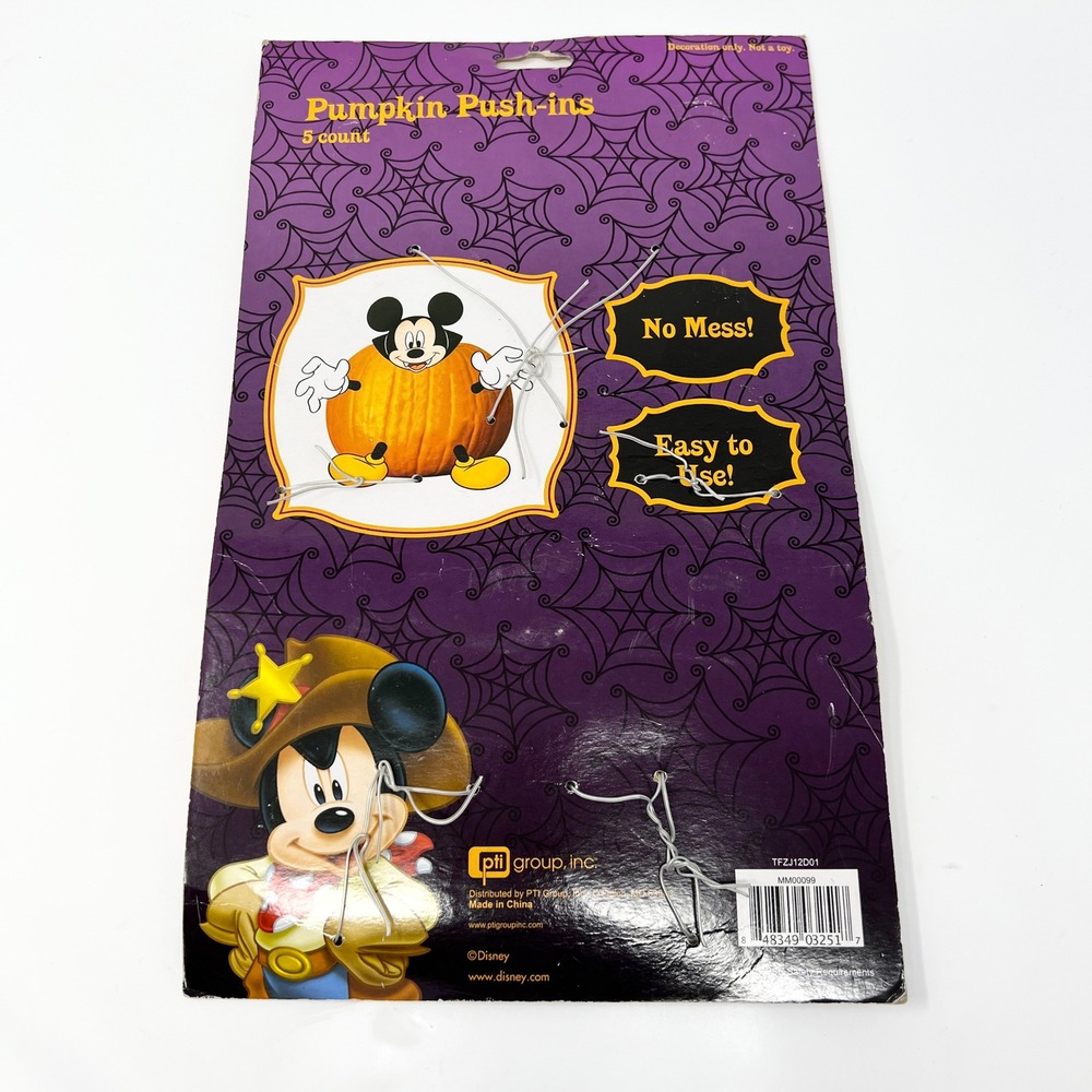 Disney's Mickey Halloween Pumpkin Push-ins Decoration Kit 5 piece set - Picture 2 of 6